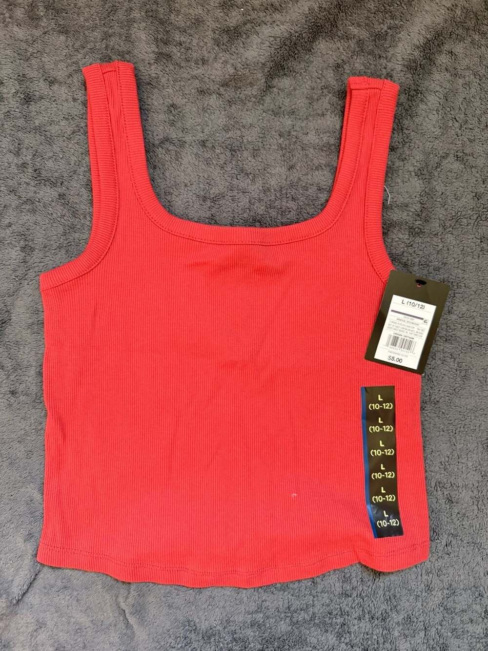 Target Girls Ribbed Square Neck Tank Top in Red